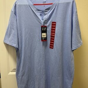New GAP Men's Blue Henley Shirt New with Tags XL